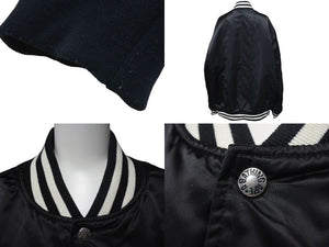 A BATHING APE アベイシングエイプ ベイプロゴ リバーシブルジャケット 2XL 001GD1201001H 黒 ネイビー 美品 中古 4c075103