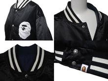 Load image into Gallery viewer, A BATHING APE アベイシングエイプ ベイプロゴ リバーシブルジャケット 2XL 001GD1201001H 黒 ネイビー 美品 中古 4c075103