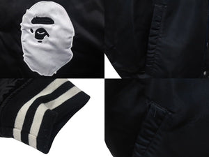 A BATHING APE アベイシングエイプ ベイプロゴ リバーシブルジャケット 2XL 001GD1201001H 黒 ネイビー 美品 中古 4c075103