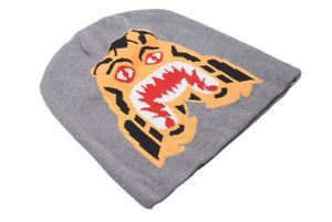 A BATHING APE アベイシングエイプ イタチザメ ビーニー タイガーシャークビーニー グレー/オレンジ 美品 中古 4c075107 