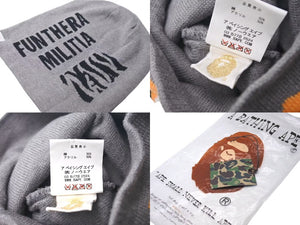 A BATHING APE アベイシングエイプ イタチザメ ビーニー タイガーシャークビーニー グレー/オレンジ 美品 中古 4c075107 