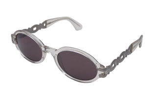 FENDI フェンディ サングラス SL7517 クリアシルバー ブランドロゴ プラスチック イタリア製 美品 中古 4c075117 