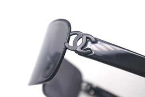 CHANEL シャネル サングラス 4087 c.101/88 サイズ59□17 130 ココマーク スクエア イタリア製 ブラック 美品 中古 4c075119