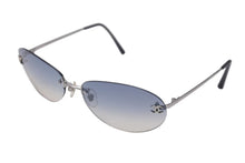 Load image into Gallery viewer, 極美品 CHANEL シャネル リムレス サングラス 4013 c124/55 サイズ59□16 130 ココマーク ブルー グラデーション 中古 4c075125
