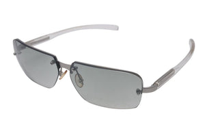 極美品 PRADA プラダ サングラス SPR 71C 2AC-7N1 クリア シルバー プラスチック メタル ロゴ グラデーション 中古 4c075127