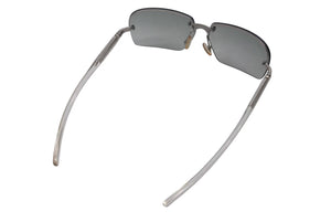 極美品 PRADA プラダ サングラス SPR 71C 2AC-7N1 クリア シルバー プラスチック メタル ロゴ グラデーション 中古 4c075127