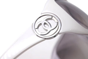 CHANEL シャネル サングラス アイウェア 6023 C.935/11 サイズ65□17 115 ココマーク ホワイト イタリア製 美品 中古 4c075130