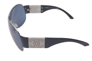 CHANEL シャネル パイロット サングラス 4154 c.127/87 サイズ120 ココマーク パンチングロゴ ブラック 美品 中古 4c075131