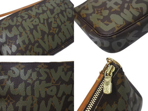 LOUIS VUITTON ルイヴィトン ポシェットアクセソワールモノグラムグラフィティ M92191 ハンドバッグ カーキ 美品 中古 4c075132