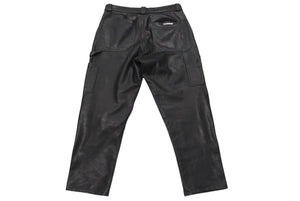 CHROME HEARTS クロムハーツ BSフレア セントパース限定 レザーパンツ クロスボール サイズ34 レザー シルバー925 美品 中古 4c075137