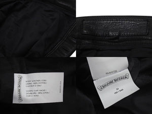 CHROME HEARTS クロムハーツ BSフレア セントパース限定 レザーパンツ クロスボール サイズ34 レザー シルバー925 美品 中古 4c075137