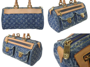 極美品 LOUIS VUITTON ルイヴィトン ネオスピーディ ハンドバッグ M95019 モノグラムデニム ゴールド金具 中古 4c075142