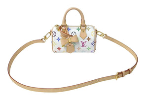 新品未使用 LOUIS VUITTON ルイヴィトン ナノスピーディ 村上隆 マルチカラー ハンドバッグ 2WAYバッグ M13391 PVC レザー 中古 4c075144
