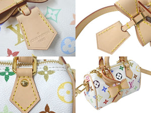 新品未使用 LOUIS VUITTON ルイヴィトン ナノスピーディ 村上隆 マルチカラー ハンドバッグ 2WAYバッグ M13391 PVC レザー 中古 4c075144