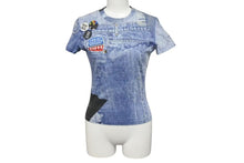 Load image into Gallery viewer, Christian Dior クリスチャンディオール 半袖Tシャツ 1A12055021 サイズ38 デニム総柄プリント ガリアーノ期 良品 中古 4c075147