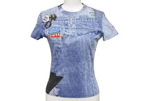 Load image into Gallery viewer, Christian Dior クリスチャンディオール 半袖Tシャツ 1A12055021 サイズ38 デニム総柄プリント ガリアーノ期 良品 中古 4c075147