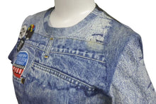 Load image into Gallery viewer, Christian Dior クリスチャンディオール 半袖Tシャツ 1A12055021 サイズ38 デニム総柄プリント ガリアーノ期 良品 中古 4c075147