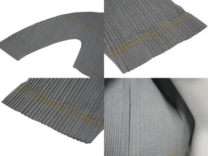 極美品 ISSEY MIYAKE イッセイミヤケ プリーツ ジャケット JG31160 ポリエステル コットン モスグリーン イエロー M 中古 4c075150