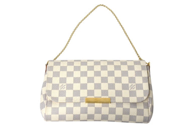 LOUIS VUITTON ルイヴィトン ショルダーバッグ N41277 フェイボリットPM ダミエ アズール ホワイト ゴールド金具 美品 中古 4c075152