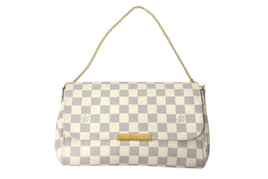 LOUIS VUITTON ルイヴィトン ショルダーバッグ N41277 フェイボリットPM ダミエ アズール ホワイト ゴールド金具 美品 中古 4c075152