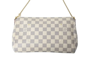 LOUIS VUITTON ルイヴィトン ショルダーバッグ N41277 フェイボリットPM ダミエ アズール ホワイト ゴールド金具 美品 中古 4c075152
