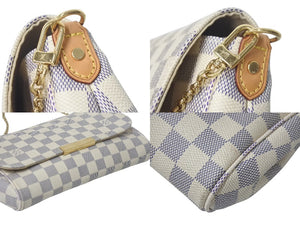 LOUIS VUITTON ルイヴィトン ショルダーバッグ N41277 フェイボリットPM ダミエ アズール ホワイト ゴールド金具 美品 中古 4c075152
