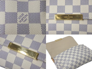 LOUIS VUITTON ルイヴィトン ショルダーバッグ N41277 フェイボリットPM ダミエ アズール ホワイト ゴールド金具 美品 中古 4c075152