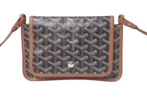 GOYARD ゴヤール プリュメ ポーチウォレット ショルダーバッグ PLUMETPMLTY01CL03P PVC レザー シルバー金具 美品 中古 4c075153