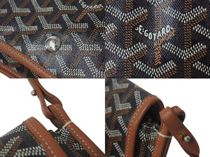 GOYARD ゴヤール プリュメ ポーチウォレット ショルダーバッグ PLUMETPMLTY01CL03P PVC レザー シルバー金具 美品 中古 4c075153