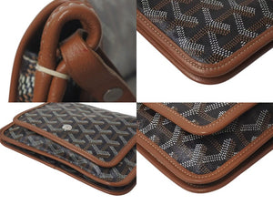 GOYARD ゴヤール プリュメ ポーチウォレット ショルダーバッグ PLUMETPMLTY01CL03P PVC レザー シルバー金具 美品 中古 4c075153