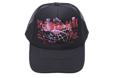 新品未使用 Sp5der スパイダー SilkWebBankTrucker シルク ウェブ トラッカー キャップ 帽子 FW24 8E96854A コットン 中古 4c075158