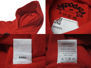 新品未使用 SP5DER スパイダー Beluga Hoodie ベルーガ フーディー パーカー 3D2987F4 サイズS プリント レッド 中古 4c075162