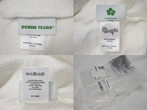 新品未使用 DENIM TEARS デニムティアーズ MONO ALL OVER WREATH パーカー 95B700A0 サイズL 24SS ホワイト 総柄 中古 4c075166