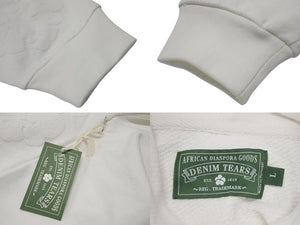 新品未使用 DENIM TEARS デニムティアーズ MONO ALL OVER WREATH パーカー 95B700A0 サイズL 24SS ホワイト 総柄 中古 4c075166