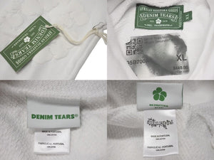 新品未使用 DENIMTEARS デニムティアーズ コットンリース プルオーバースウェットパーカー フラワー ホワイト サイズXL 中古 4c075168