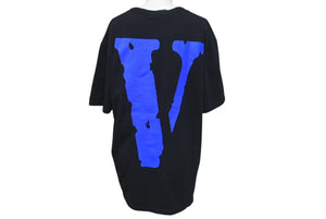 新品未使用 VLONE ヴィーロン FRIENDS フレンズ ロゴ 半袖Tシャツ トップス コットン ブラック ブルー サイズS 中古 4c075171