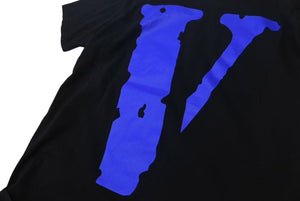 新品未使用 VLONE ヴィーロン FRIENDS フレンズ ロゴ 半袖Tシャツ トップス コットン ブラック ブルー サイズS 中古 4c075172