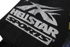 新品未使用 HELLSTAR ヘルスター ビガー ザン サタン プリント 半袖Ｔシャツ ブラック トップス サイズXL 中古 4c075179