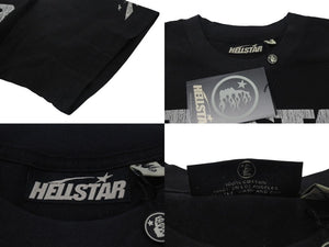 未使用 HELLSTAR ヘルスター 24FW スポーツファミリーグリッター半袖Ｔシャツ ブラック トップス サイズL 中古 4c075181 