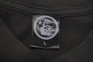 新品未使用 HELLSTAR ヘルスター スケルトン プリント 半袖Ｔシャツ ブラック コットン 骸骨 トップス サイズＬ 中古 4c075183