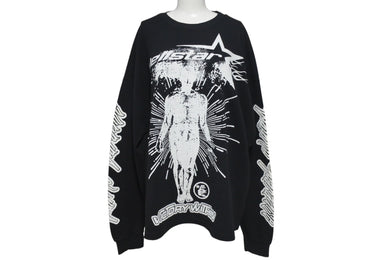 新品未使用 HELLSTAR ヘルスター ヴィクトリー サーマル プリント 長袖Ｔシャツ ブラック トップス サイズXL 中古 4c075184