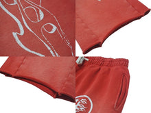 Load image into Gallery viewer, 新品未使用 HELLSTAR ヘルスター スポーツ スウェットパンツ E1A38A84 サイズXL レッド フレイムパターン ウォッシュド加工 中古 4c075185