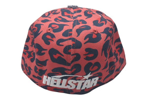 新品未使用 HELLSTAR ヘルスター SS24 Cheetah Print Fitted Hat チータープリントフィットハット F03653B9 レッド 7 1/2 中古 4c075186