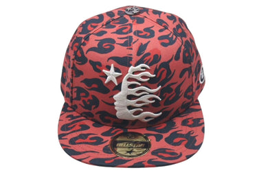 新品未使用 HELLSTAR ヘルスター SS24 Cheetah Print Fitted Hat チータープリントフィットハット F03653B9 レッド 7 1/2 中古 4c075187