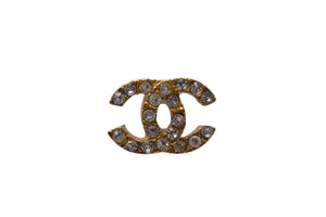 極美品 CHANEL シャネル ココマーク ラインストーン ピアス GP 01P 3.5g ゴールド金具 アクセサリー ジュエリー 中古 4c075193