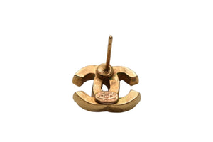 極美品 CHANEL シャネル ココマーク ラインストーン ピアス GP 01P 3.5g ゴールド金具 アクセサリー ジュエリー 中古 4c075193