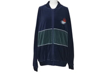 Load image into Gallery viewer, WU-WEAR ウーウェア ベロアジャージ トラックジャケット 90年代 サイズ M ネイビー グリーン 美品 中古 4c075202