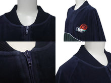 Load image into Gallery viewer, WU-WEAR ウーウェア ベロアジャージ トラックジャケット 90年代 サイズ M ネイビー グリーン 美品 中古 4c075202
