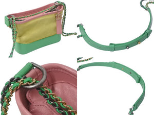 CHANEL シャネル ガブリエル ドゥ スモール ホーボーバッグ 24番台 スエードレザー ピンク イエロー グリーン 美品 中古 4c075205