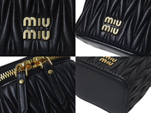 Load image into Gallery viewer, 新品同様 MIIUMIU ミュウミュウ マテラッセ マイクロバッグ ショルダーバッグ 5NR018 AFPP F0002 レザー ブラック 中古 4c075206